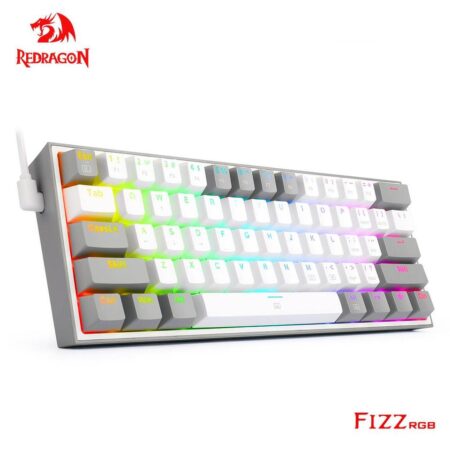 REDRAGON Fizz K617 RGB USB Mini Mechanical Gaming Wired Keyboard Red Switch 61 Key Gamer for Computer PC Laptop detachable cable