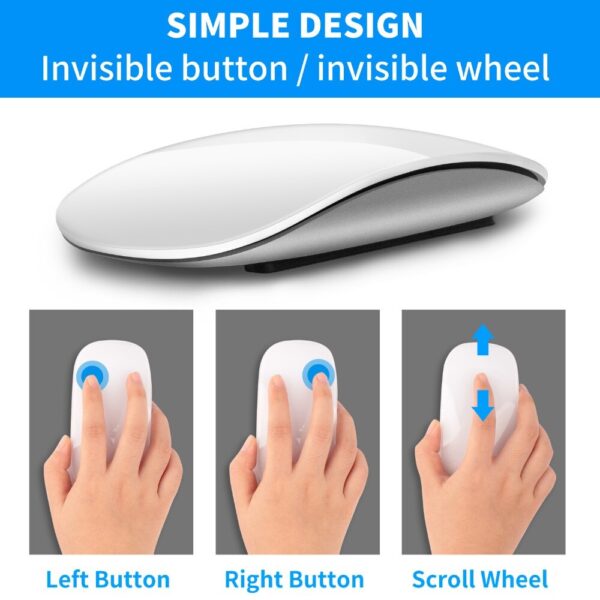 IFXLIFE-Mouse Bluetooth Sem Fio, Design Ergonômico, Multi-touch, BT, Adequado para APPLE, Mac Book, Macbook Air Pro - Image 2